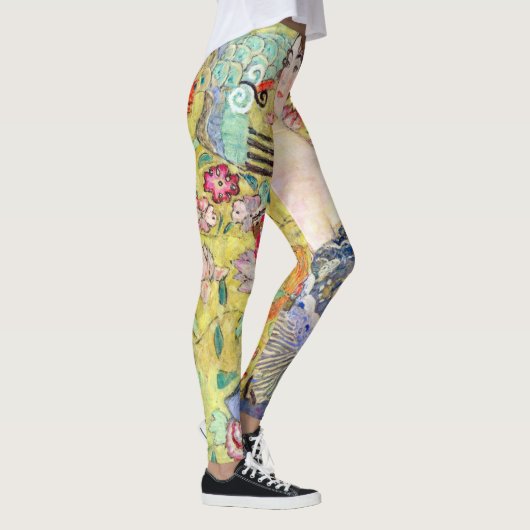 Lady met Fan van Gustav Klimt,  Japonisme Leggings (Rechts)