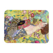 Lady met Fan van Gustav Klimt,  Japonisme Magneet (Horizontaal)