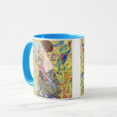 Lady met Fan van Gustav Klimt,  Japonisme Mok (Voorkant links)