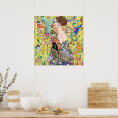 Lady met Fan van Gustav Klimt,  Japonisme Poster (Keuken)