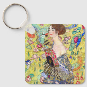 Lady met Fan van Gustav Klimt,  Japonisme Sleutelhanger