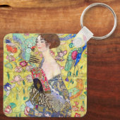 Lady met Fan van Gustav Klimt,  Japonisme Sleutelhanger (Achterkant)