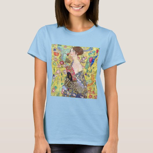 Lady met Fan van Gustav Klimt, Japonisme T-shirt (Voorkant)