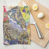 Lady met Fan van Gustav Klimt,  Japonisme Theedoek (Quarter Fold)