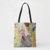 Lady met Fan van Gustav Klimt,  Japonisme Tote Bag (Voorkant)