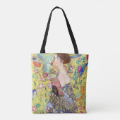Lady met Fan van Gustav Klimt,  Japonisme Tote Bag (Achterkant)