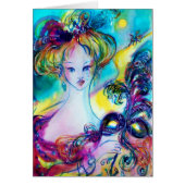 LADY MET FEATHERED MASK/Venetian Masquerade (Voorkant)