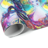 LADY MET FEATHERED MASK/Venetian Masquerade Cadeaupapier (Rol Hoek)