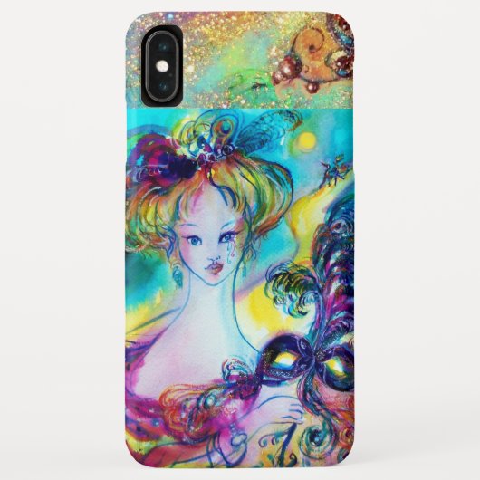 LADY MET FEATHERED MASK Venetian Masquerade Night Case-Mate iPhone Case (Achterkant)