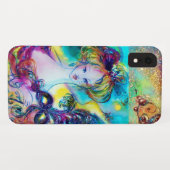 LADY MET FEATHERED MASK Venetian Masquerade Night Case-Mate iPhone Case (Achterkant (horizontaal))
