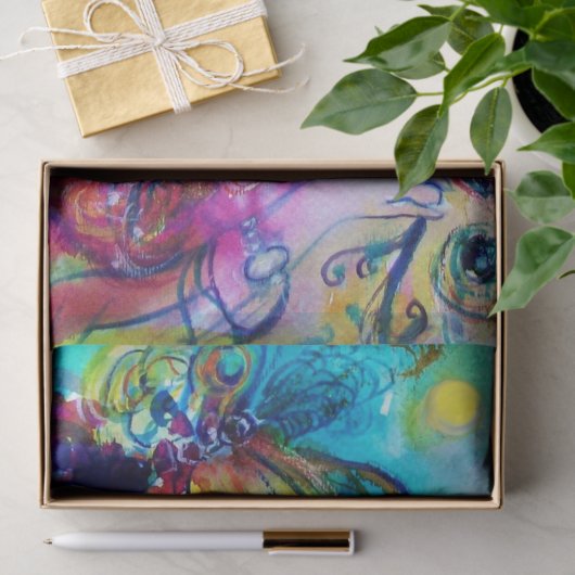 LADY MET FEATHERED MASK/Venetian Masquerade Tissuepapier (Geschenk)