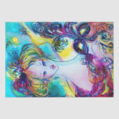 LADY MET FEATHERED MASK/Venetian Masquerade Tissuepapier (Voorkant)