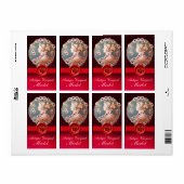 LADY MET FLOWERS RED GRAPES WAX SEAL Weddenwijn Etiket (Full Sheet)