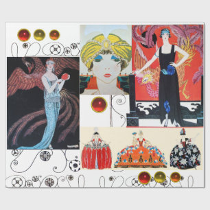 LADY MET FOENIX, ART DECO BEAUTY MODE COSTUME CADEAUPAPIER