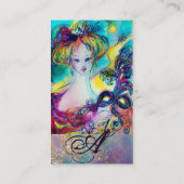 LADY MET GEDISTHERDE MASKMONOGRAM Blue Green Visitekaartje (Achterkant)
