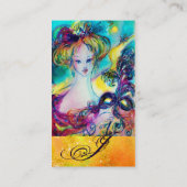 LADY MET GEFRETHEREERDE MASKMONOGRAM Gold Yellow Visitekaartje (Achterkant)