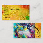 LADY MET GEFRETHEREERDE MASKMONOGRAM Gold Yellow Visitekaartje (Voorkant / Achterkant)