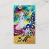 LADY MET GEFRETHEREERDE MASKMONOGRAM Gold Yellow Visitekaartje (Achterkant)