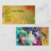 LADY MET GEFRETHEREERDE MASKMONOGRAM Gold Yellow Visitekaartje (Voorkant / Achterkant)