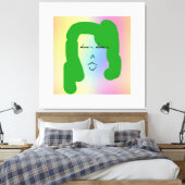 LADY MET GREEN HAIR Stretted Canvas Print (Insitu (Slaapkamer))