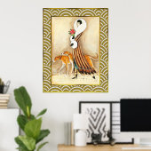 Lady met Hounds Deco Poster (Thuiskantoor)