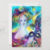 LADY MET MASK/Venetiaanse Masquerade Ball Aankondiging (Voorkant)