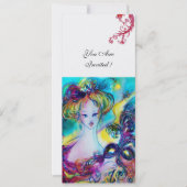 LADY MET MASK Venetian Masquerade Ball ice metal Kaart (Voorkant)