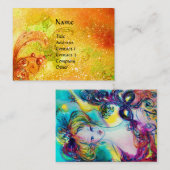 LADY MET MASKJE IN DE NACHT, Goudgele Sparkles Visitekaartje (Voorkant / Achterkant)