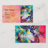 LADY MET MASKMONOGRAM Pink Fuchsia Visitekaartje (Voorkant / Achterkant)