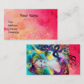 LADY MET MASKMONOGRAM Pink Fuchsia Visitekaartje (Voorkant / Achterkant)