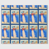 LADY MET MONOCLE ART DECO NAUTICAL BEAUTY MODE CADEAUPAPIER (Vlak)