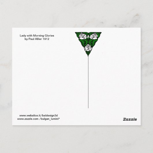 Lady met Morning Glories Briefkaart (Achterkant)