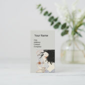 LADY MET PERFUME FLES DECO BEAUTY Monogram Visitekaartje (Staand voorkant)