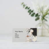 LADY MET PERFUME FLES DECO BEAUTY Monogram Visitekaartje (Staand voorkant)