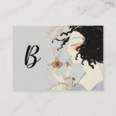 LADY MET PERFUME FLES DECO BEAUTY Monogram Visitekaartje (Achterkant)