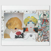 LADY MET ROSE, ART DECO BEAUTY MODE COSTUME CADEAUPAPIER (Vlak)