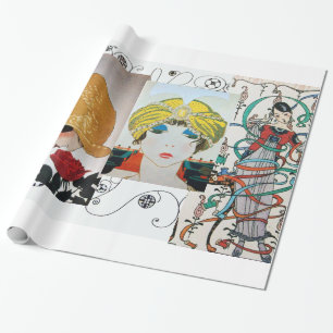 LADY MET ROSE, ART DECO BEAUTY MODE COSTUME CADEAUPAPIER