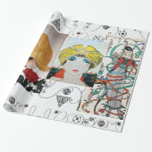 LADY MET ROSE, ART DECO BEAUTY MODE COSTUME CADEAUPAPIER (Uitgerold)