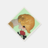 LADY MET ROSE, groen Servetten (Hoek)