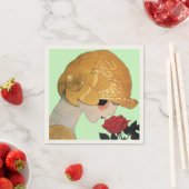 LADY MET ROSE, groen Servetten (Insitu)