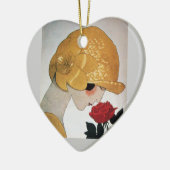 LADY MET ROSE HEART KERAMISCH ORNAMENT (Links)