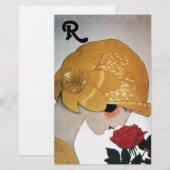 LADY MET ROSE MONOGRAM BRIEFPAPIER (Voorkant / Achterkant)