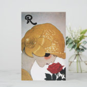 LADY MET ROSE MONOGRAM BRIEFPAPIER (Staand voorkant)