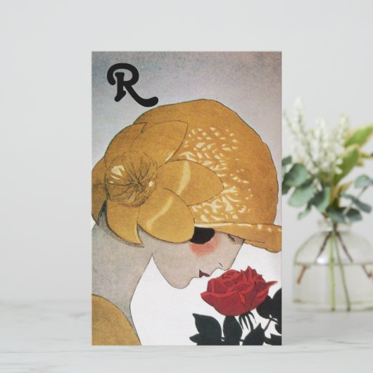 LADY MET ROSE MONOGRAM BRIEFPAPIER (Staand voorkant)