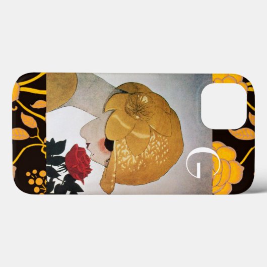 LADY MET ROSE MONOGRAM Case-Mate iPhone CASE (Achterkant (horizontaal))