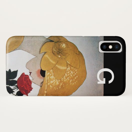 LADY MET ROSE MONOGRAM Case-Mate iPhone CASE (Achterkant (horizontaal))