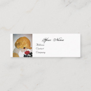LADY MET ROSE ROSE BEAUTY MODE COSTUME DESIGNER MINI VISITEKAARTJE