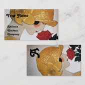 LADY MET ROSE ROSE BEAUTY MODE COSTUME DESIGNER VISITEKAARTJE (Voorkant / Achterkant)