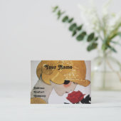 LADY MET ROSE ROSE BEAUTY MODE COSTUME DESIGNER VISITEKAARTJE (Staand voorkant)