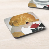 LADY MET ROSE ROSE BIER ONDERZETTER (Linkerzijde)